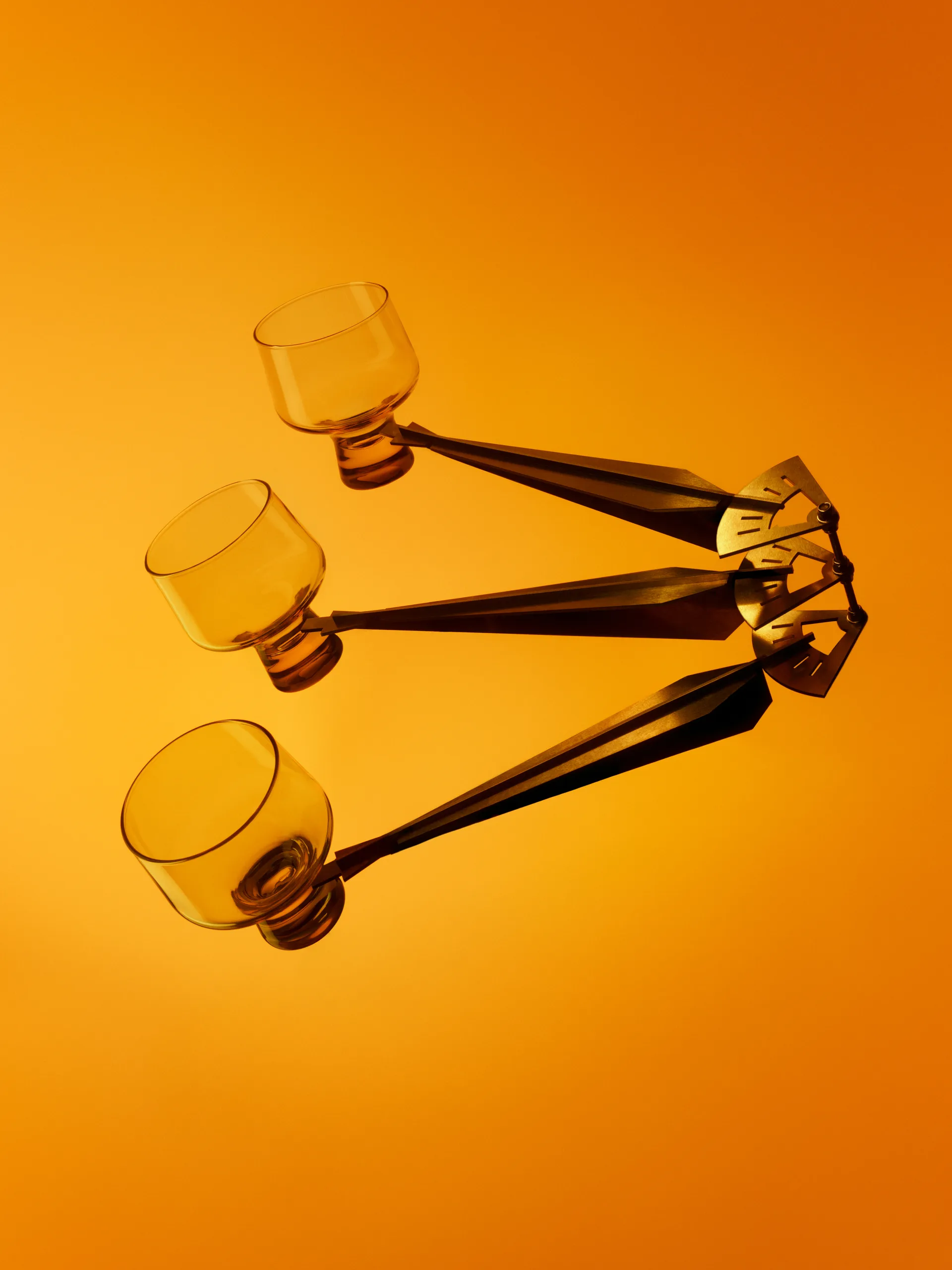 Vaso con pie Solare 29 cl, 2-pack, Naranja fuego Iittala