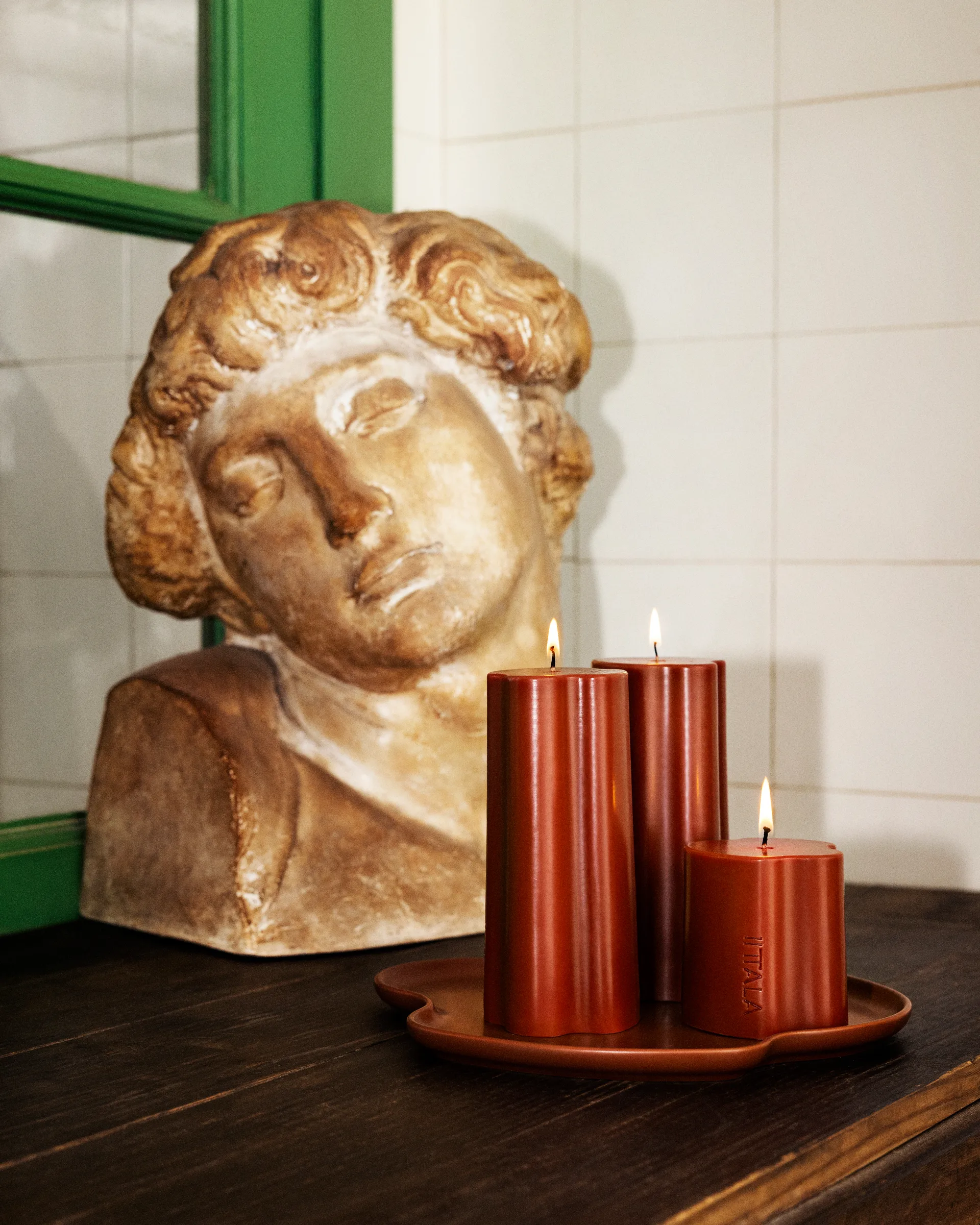 Vela gruesa Aalto, Fuego, 8 cm Iittala