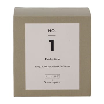 Vela perfumada NO. 1 Parsley Lime - 390 g + Giftbox - Illume x Bloomingville
