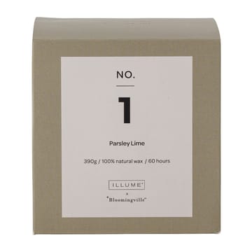 Vela perfumada NO. 1 Parsley Lime - 390 g + Giftbox - Illume x Bloomingville