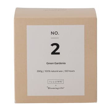 Vela perfumada NO. 2 Green Gardenia - 390 g + Giftbox - Illume x Bloomingville