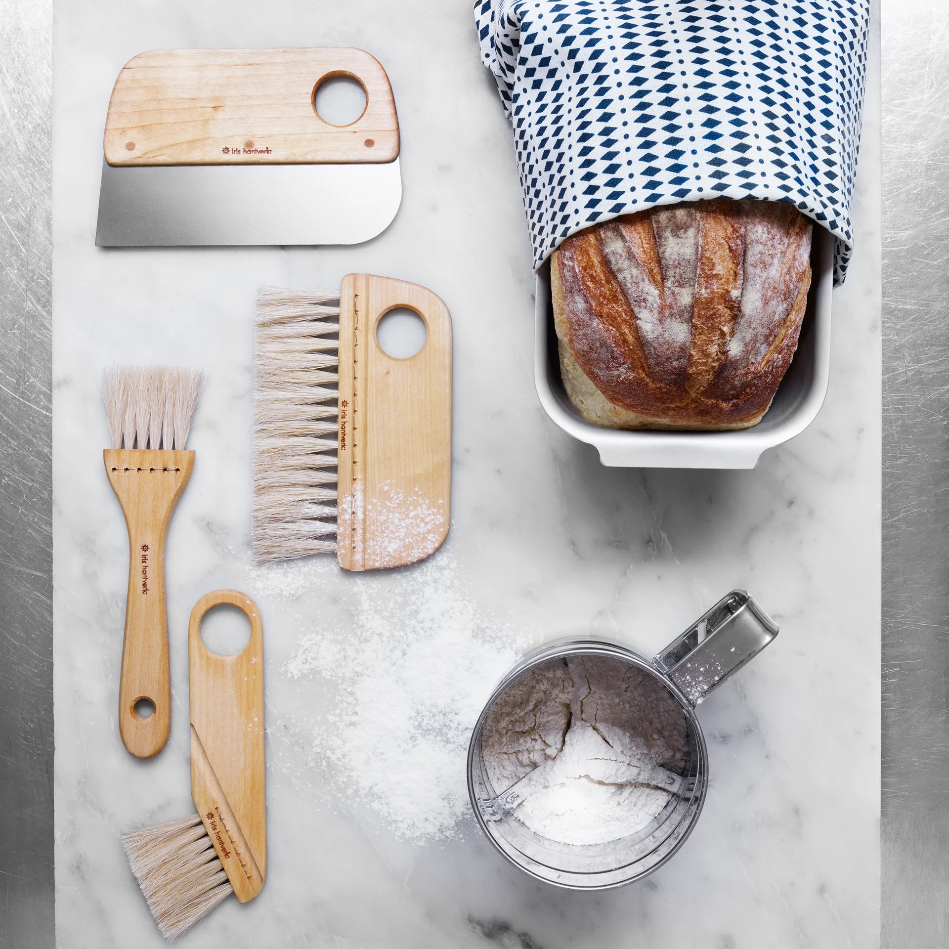 Cepillo de pan Iris hantverk crin, abedul aceitado Iris Hantverk