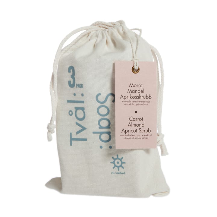 Jabón Iris hantverk, set de 3, zanahoria-almendras-exfoliante de albaricoque Iris Hantverk