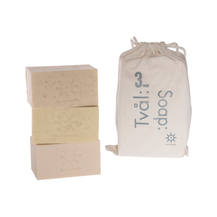 Jabón Iris hantverk, set de 3 - zanahoria-almendras-exfoliante de albaricoque - Iris hantverk