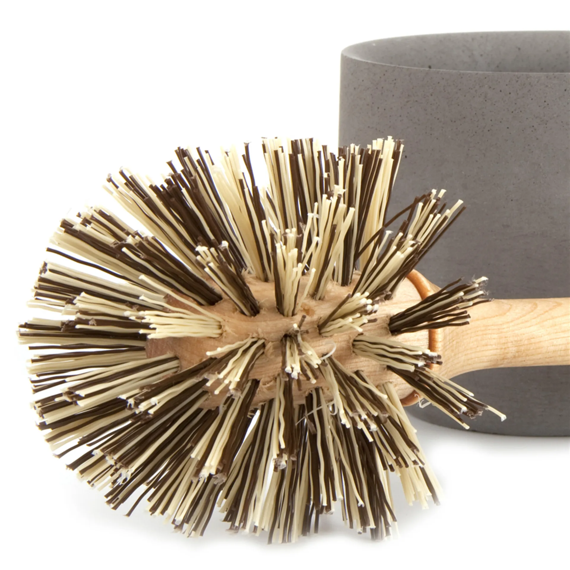 Portaescobillas baño Iris, abedul-taza gris Iris Hantverk