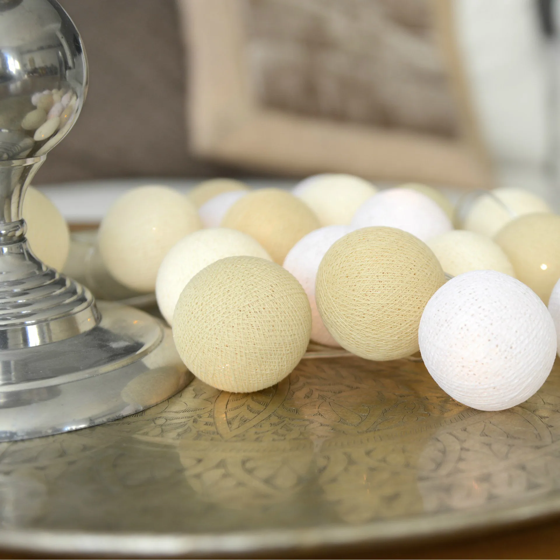 Guirnalda de luces Creamy White, 20 bolas Irislights