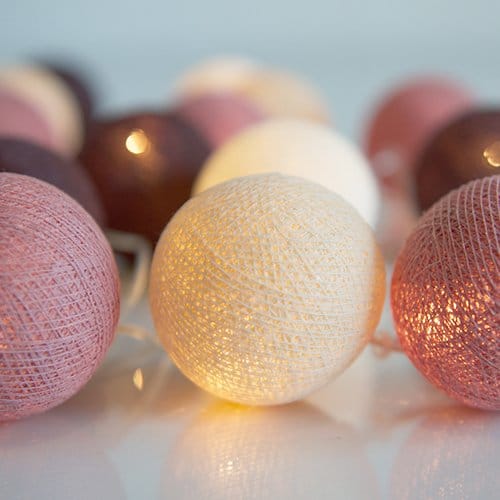 Guirnalda de luces Dusty Pink, 35 bolas Irislights