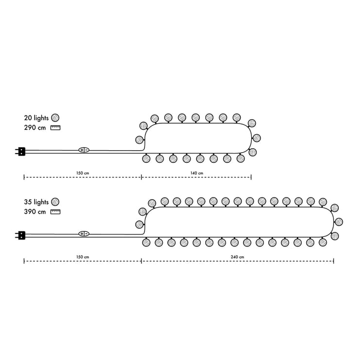 Guirnalda de luces Graphic Grey - 20 bolas - Irislights