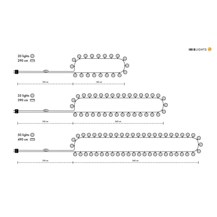 Guirnalda de luces Irislights Noelle, 35 bolas Irislights