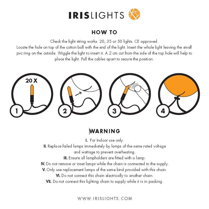 Guirnalda de luces Spring, 20 bolas Irislights