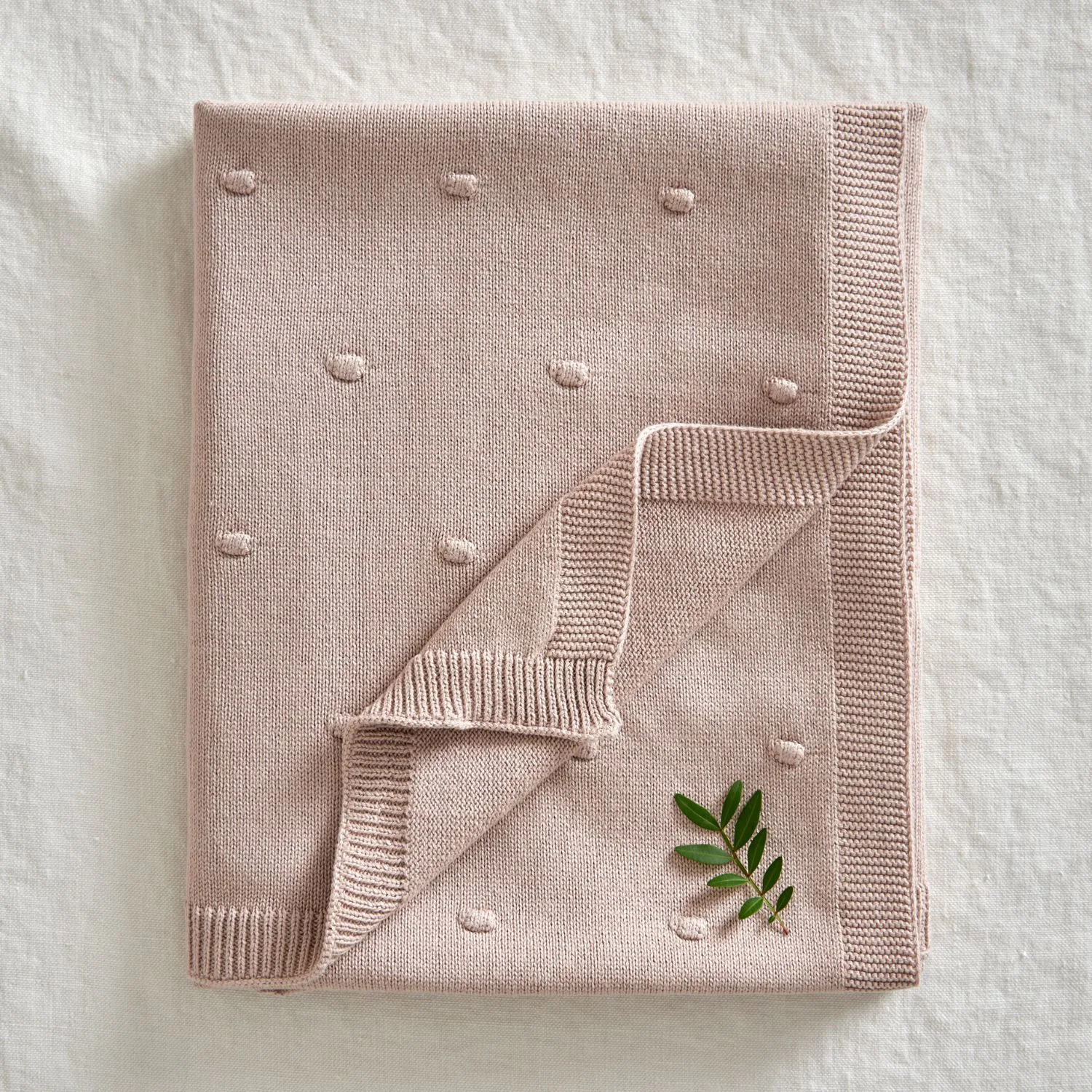 Manta para bebé Bubble de punto 80x100 cm, Dusty pink Jack o Juno