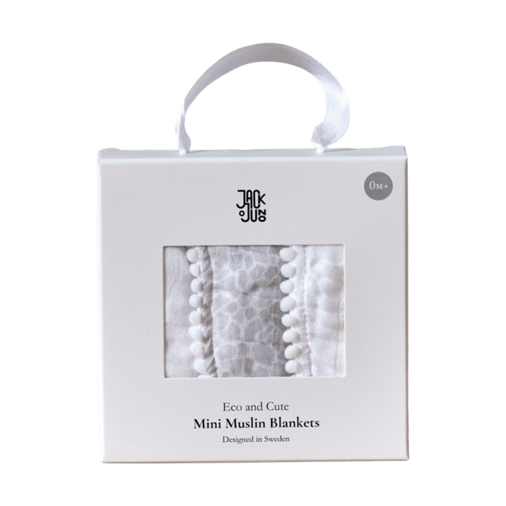 Set de 3 mantitas de muselina Pom Pom 40x40 cm - Pearl & Giraffe gray - Jack o Juno