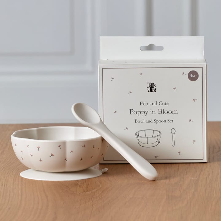 Set de cuenco y cuchara Poppy in Bloom, Poppy print Jack o Juno