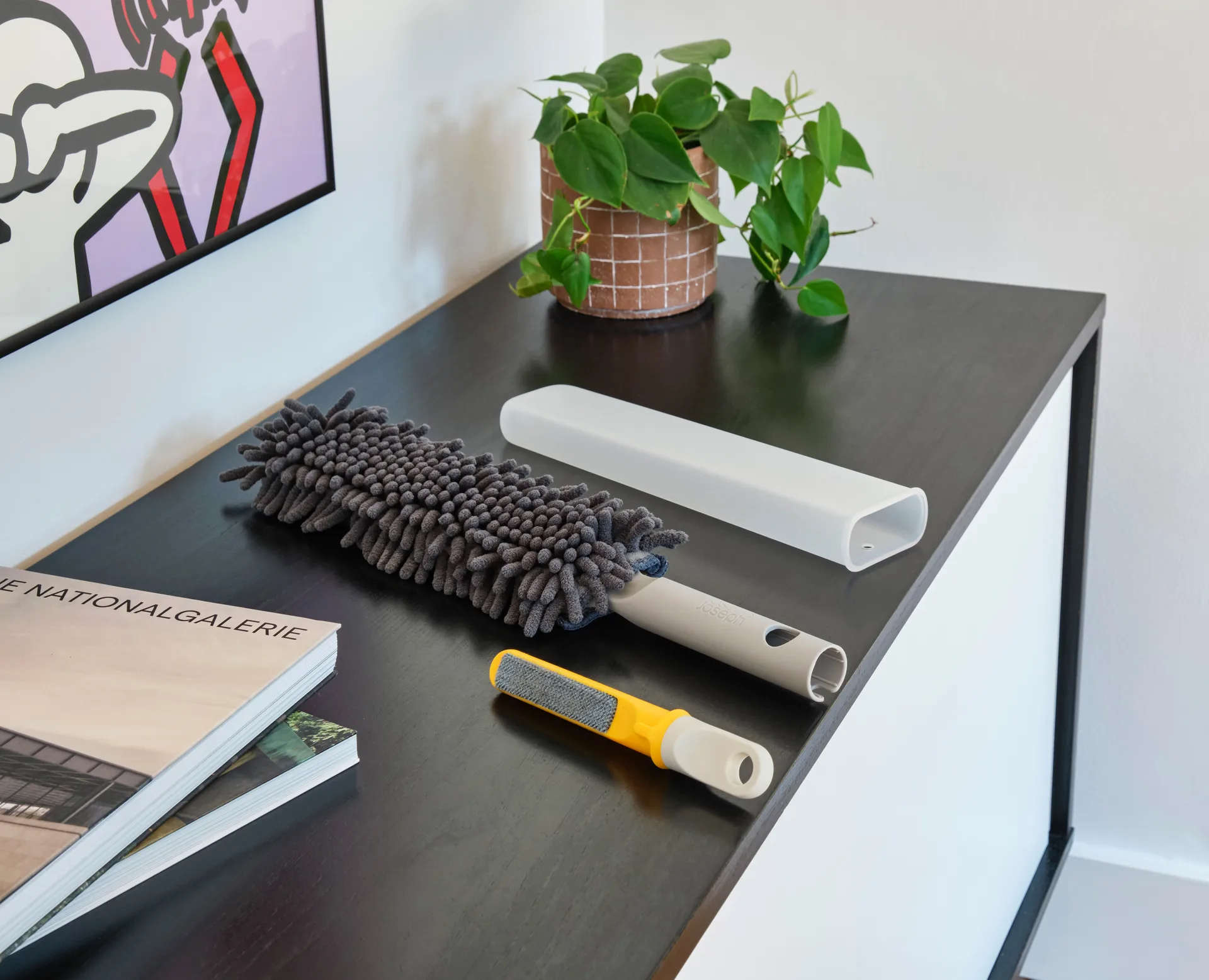 Cleantech plumero 3-en-1 con funda de almacenamiento, Light Stone Joseph Joseph