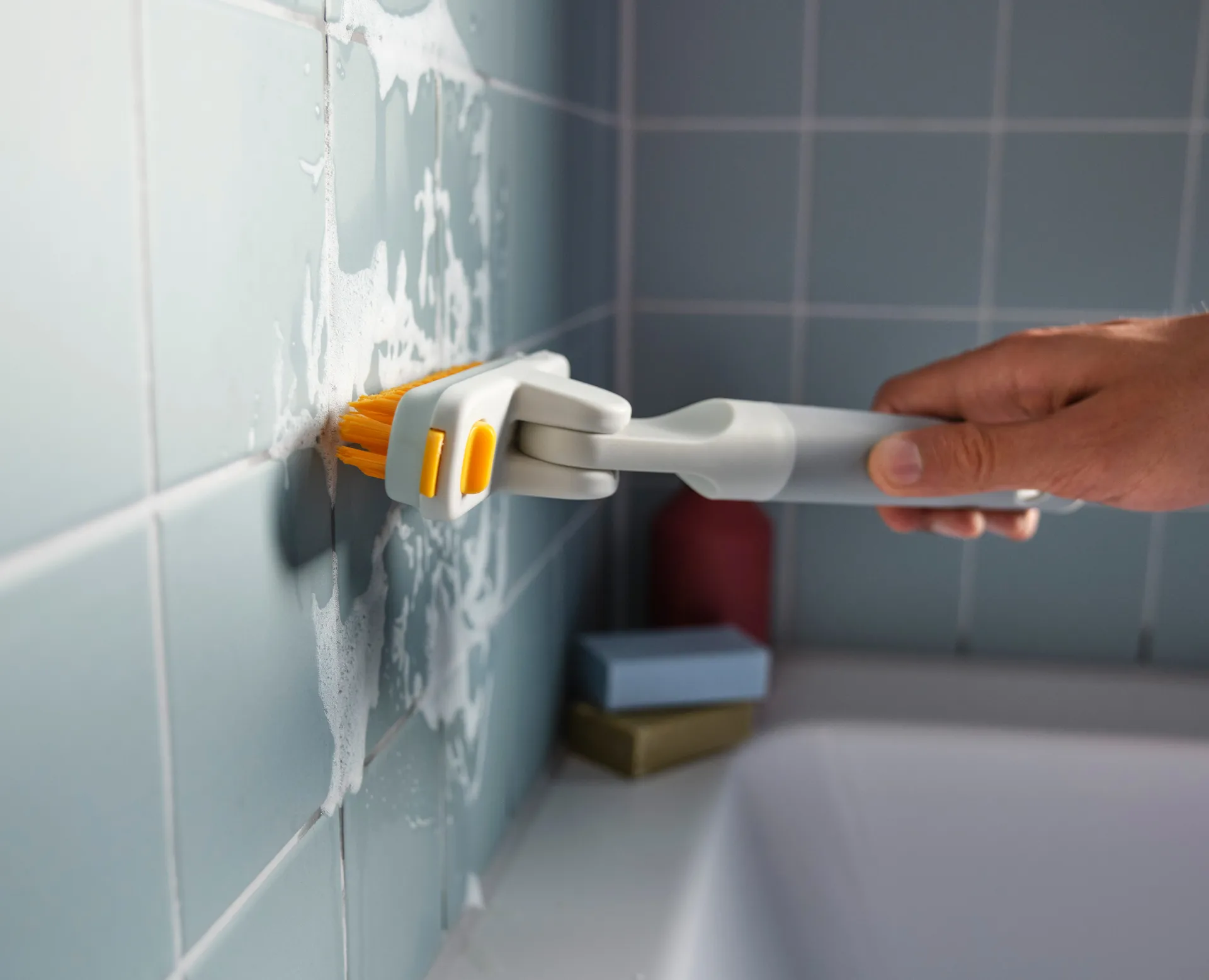 Joseph Joseph Cleantech 2 en 1 cepillo de limpieza para azulejos, Stone Joseph Joseph