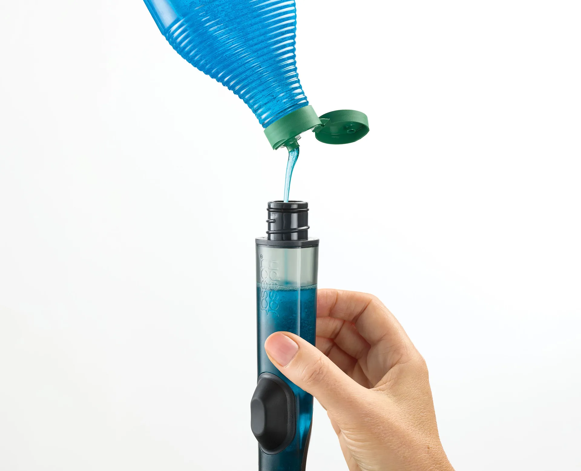 Joseph Joseph Sinktech Cepillo para platos con cabezal de repuesto y bandeja de goteo, Clear Joseph Joseph