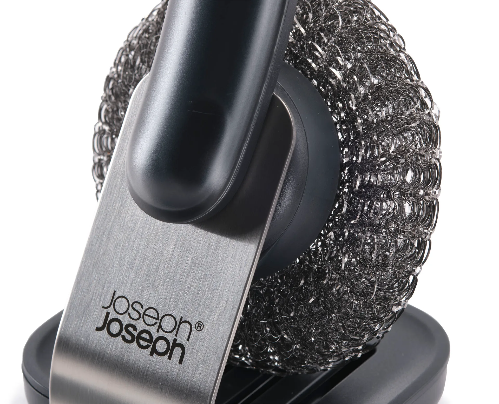 Joseph Joseph Sinktech Cepillo para platos con cabezal de repuesto y bandeja de goteo, Clear Joseph Joseph