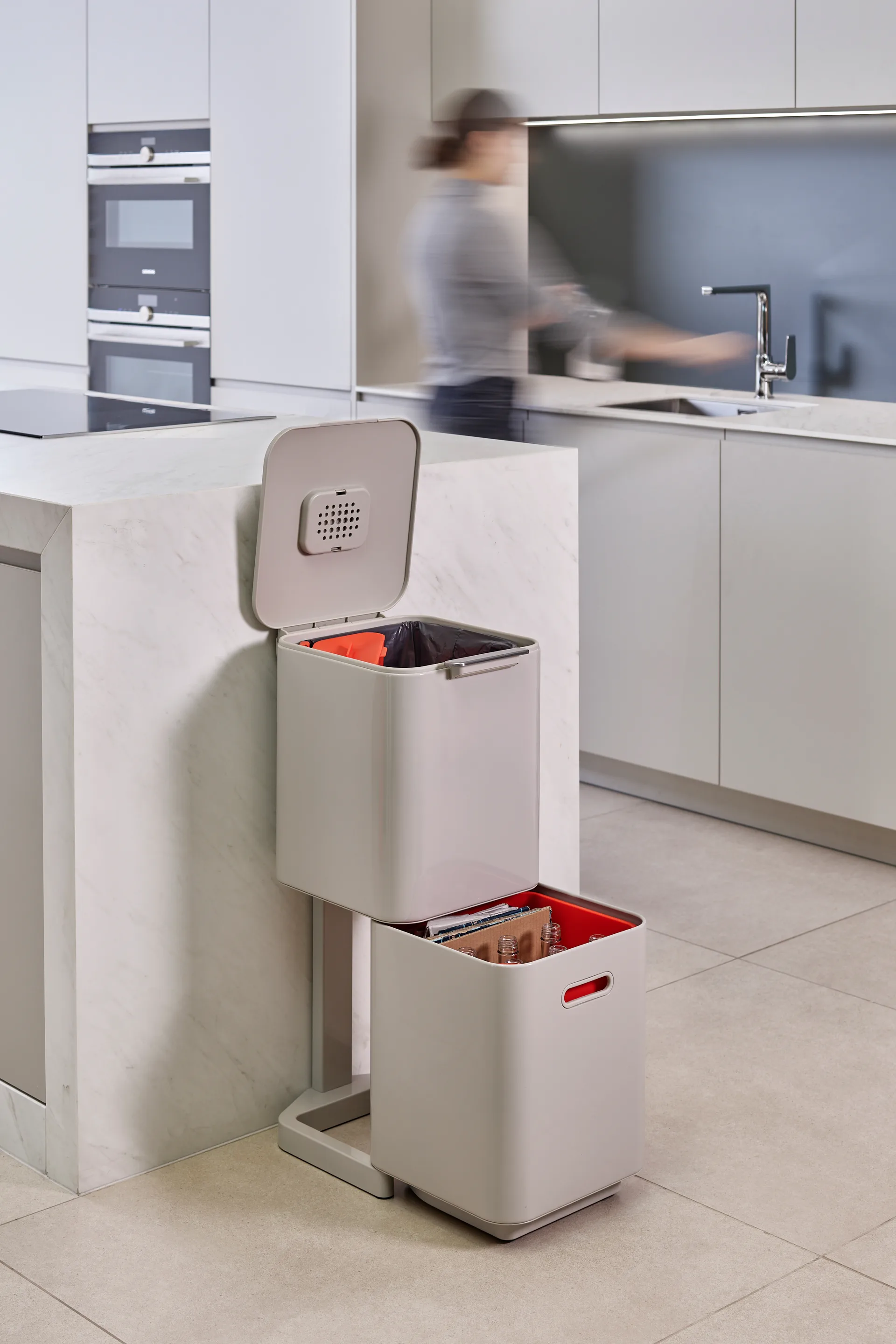 Joseph Joseph Totem Compact cubo de basura 40 L, Stone Joseph Joseph