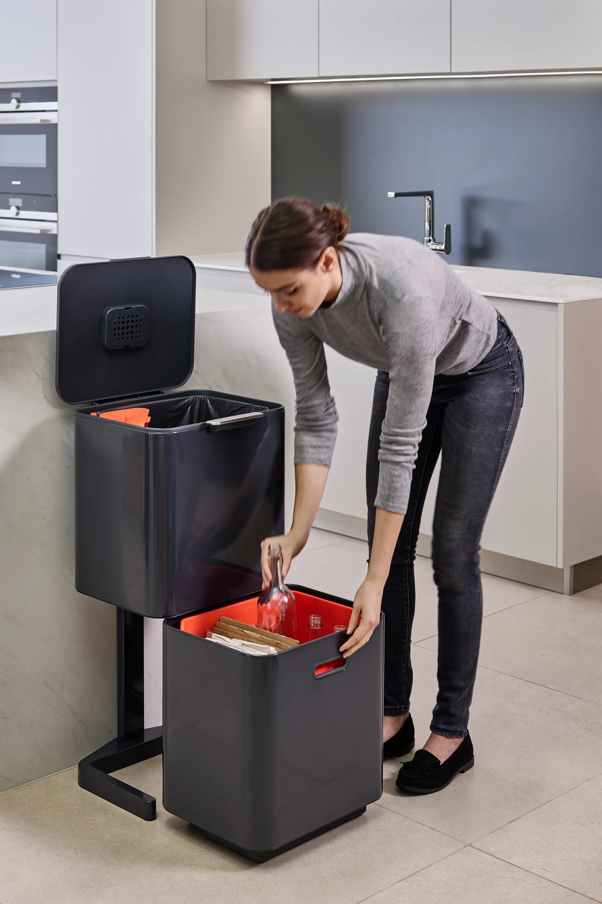 Joseph Joseph Totem Max cubo de basura 60 L, Graphite Joseph Joseph