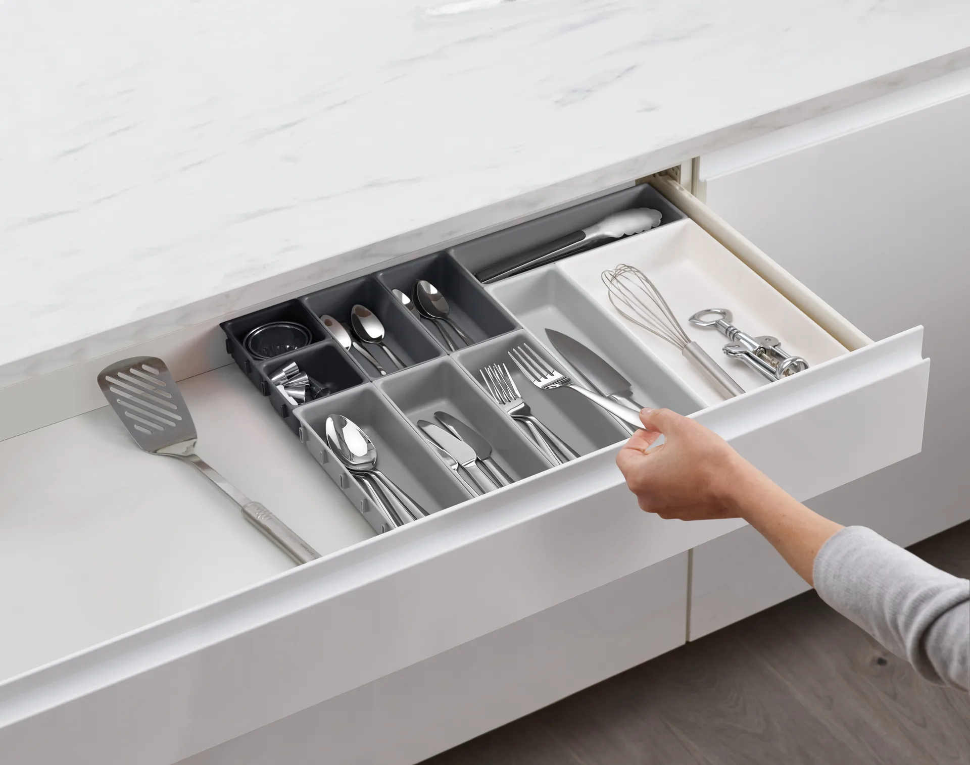 Organizador de cajones Blox 10 piezas, Gris Joseph Joseph