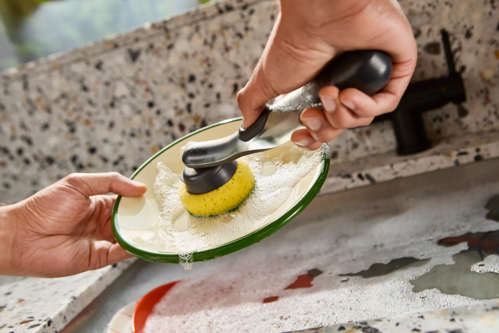 Sinktech cepillo para platos con cabezal de repuesto, Clear Joseph Joseph