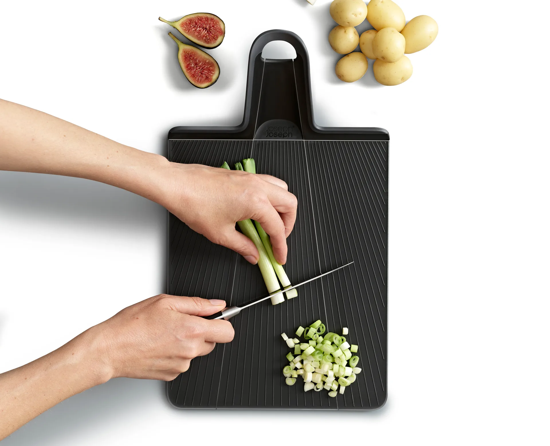 Tabla de cortar Chop2pot Plus negra, Large Joseph Joseph