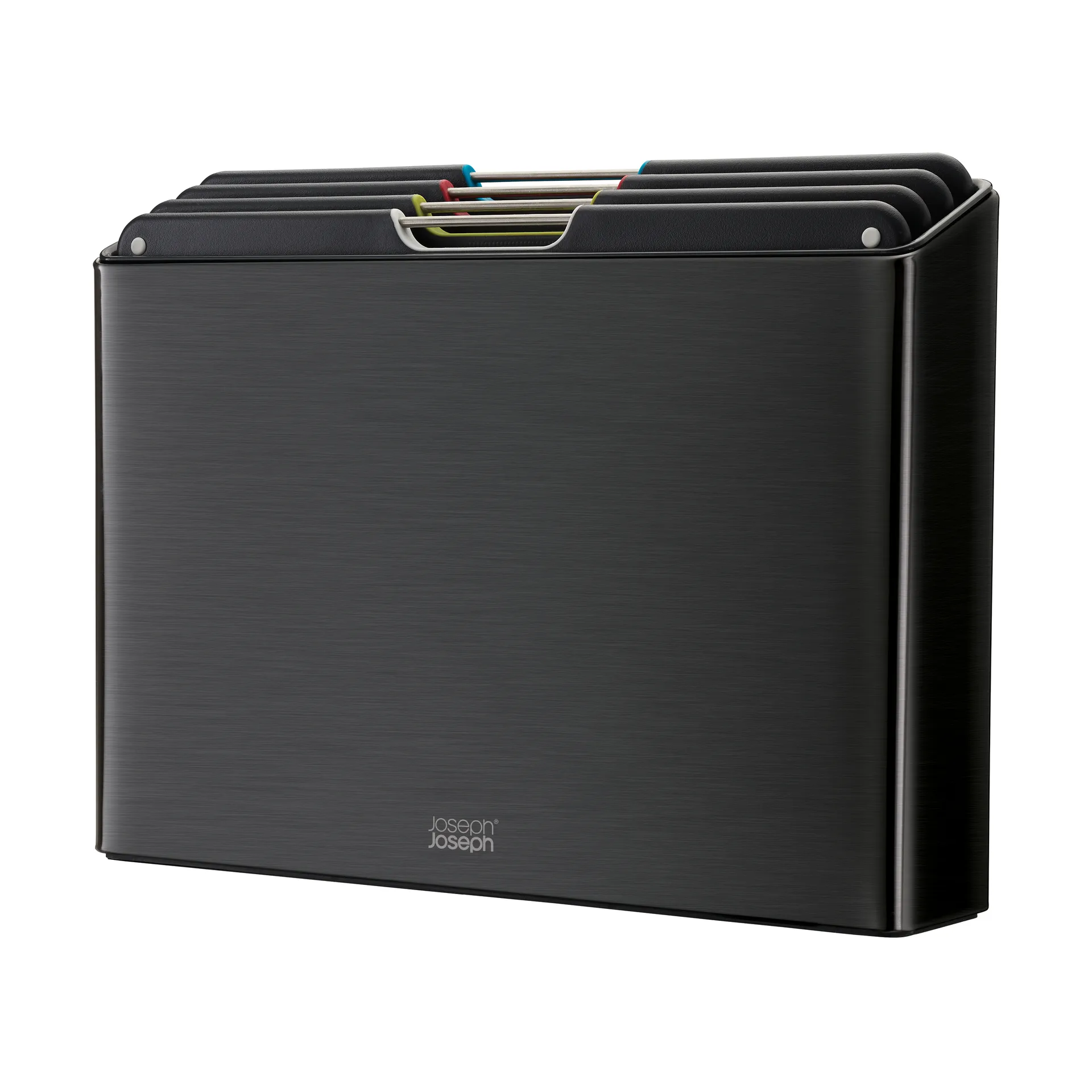 Tablas de cortar Folio steel 4 piezas, Negro Joseph Joseph