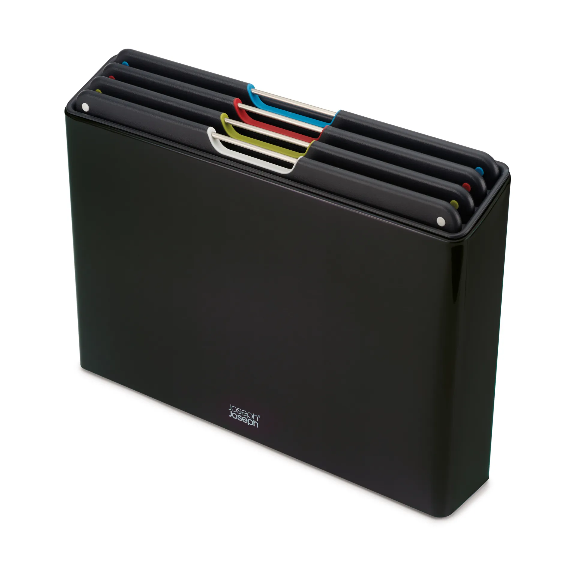 Tablas de cortar Folio steel 4 piezas, Negro Joseph Joseph