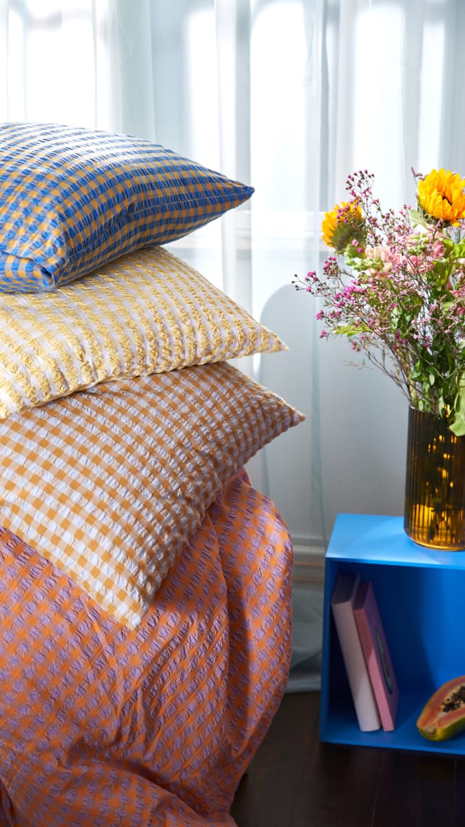 Funda de almohada Bæk&Bølge 50x60 cm, Azul claro-arena Juna