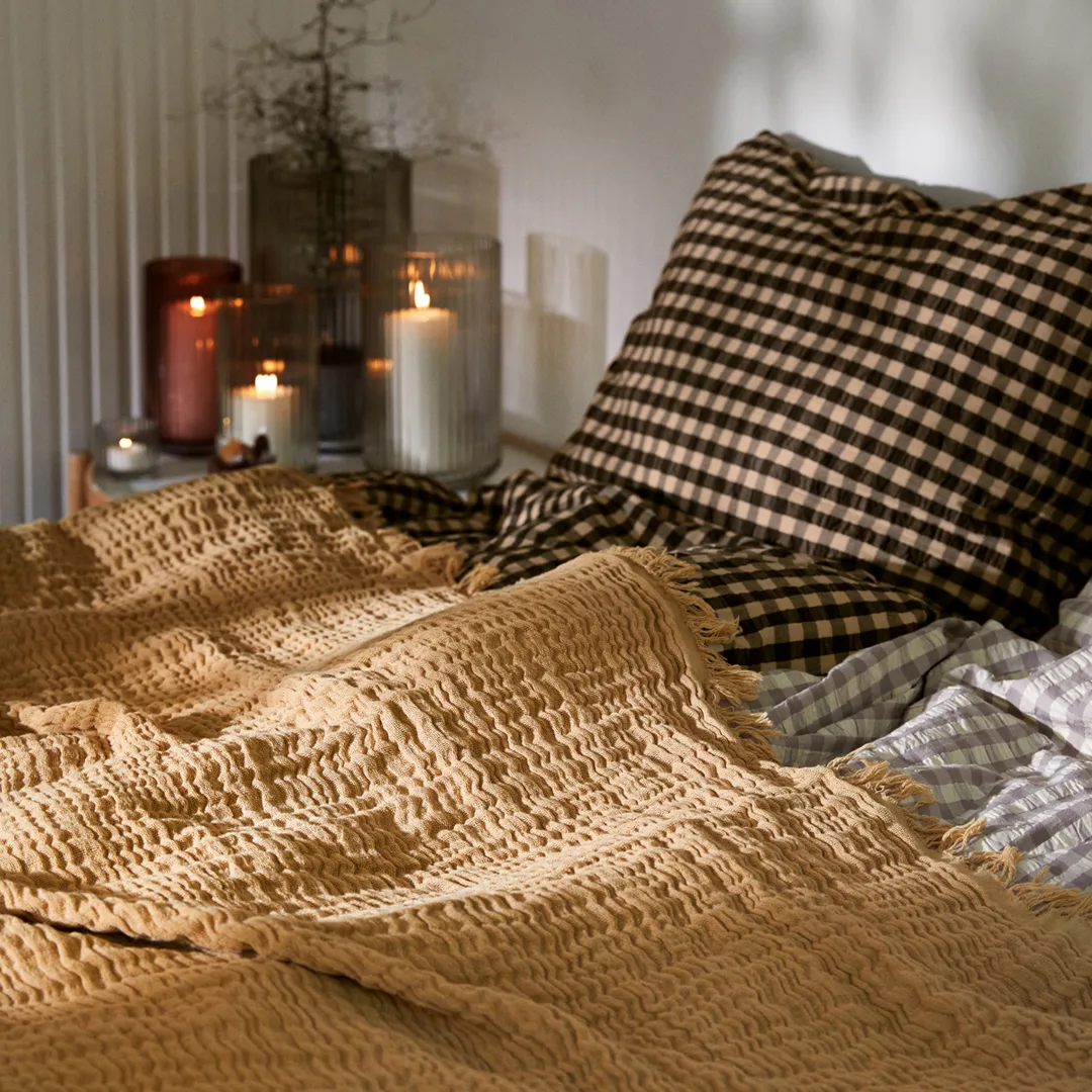 Juego de cama Bæk&Bølge 150x210 cm, Negro-arena Juna