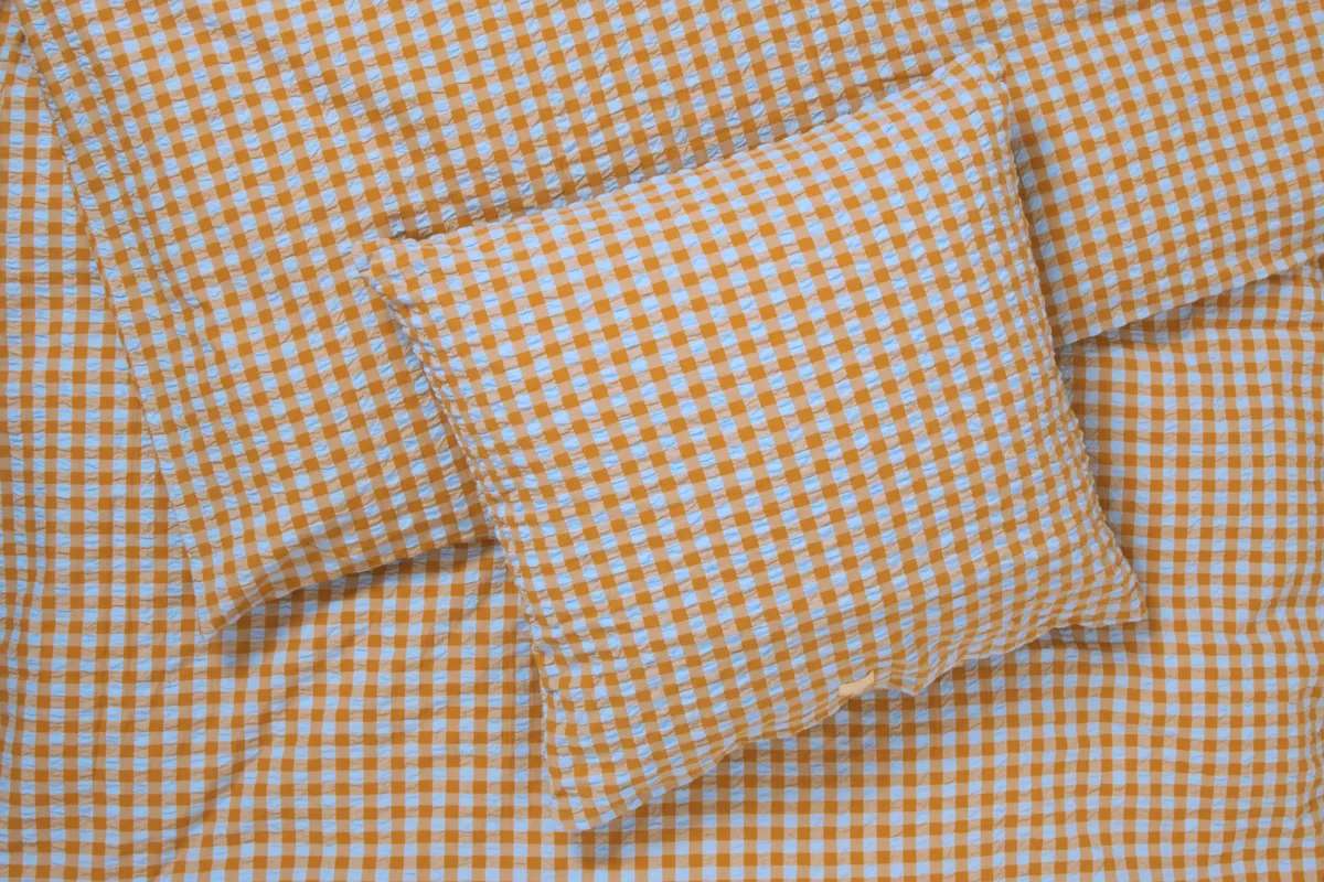 Juego de cama Bæk&Bølge 220x220 cm, Azul claro-arena Juna