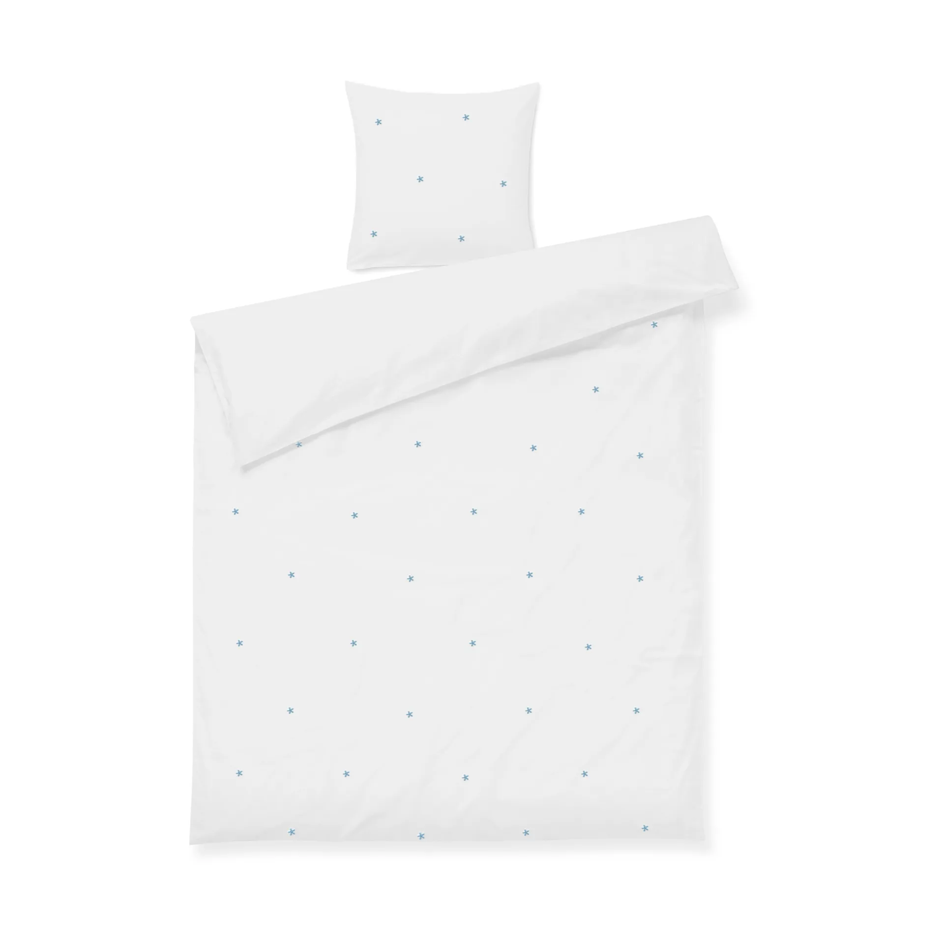 Juego de cama Daisy 150x210 cm, Blanco-azul claro Juna