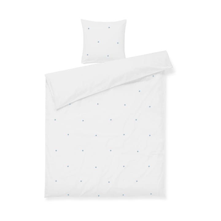 Juego de cama Daisy 150x210 cm - Blanco-azul claro - Juna