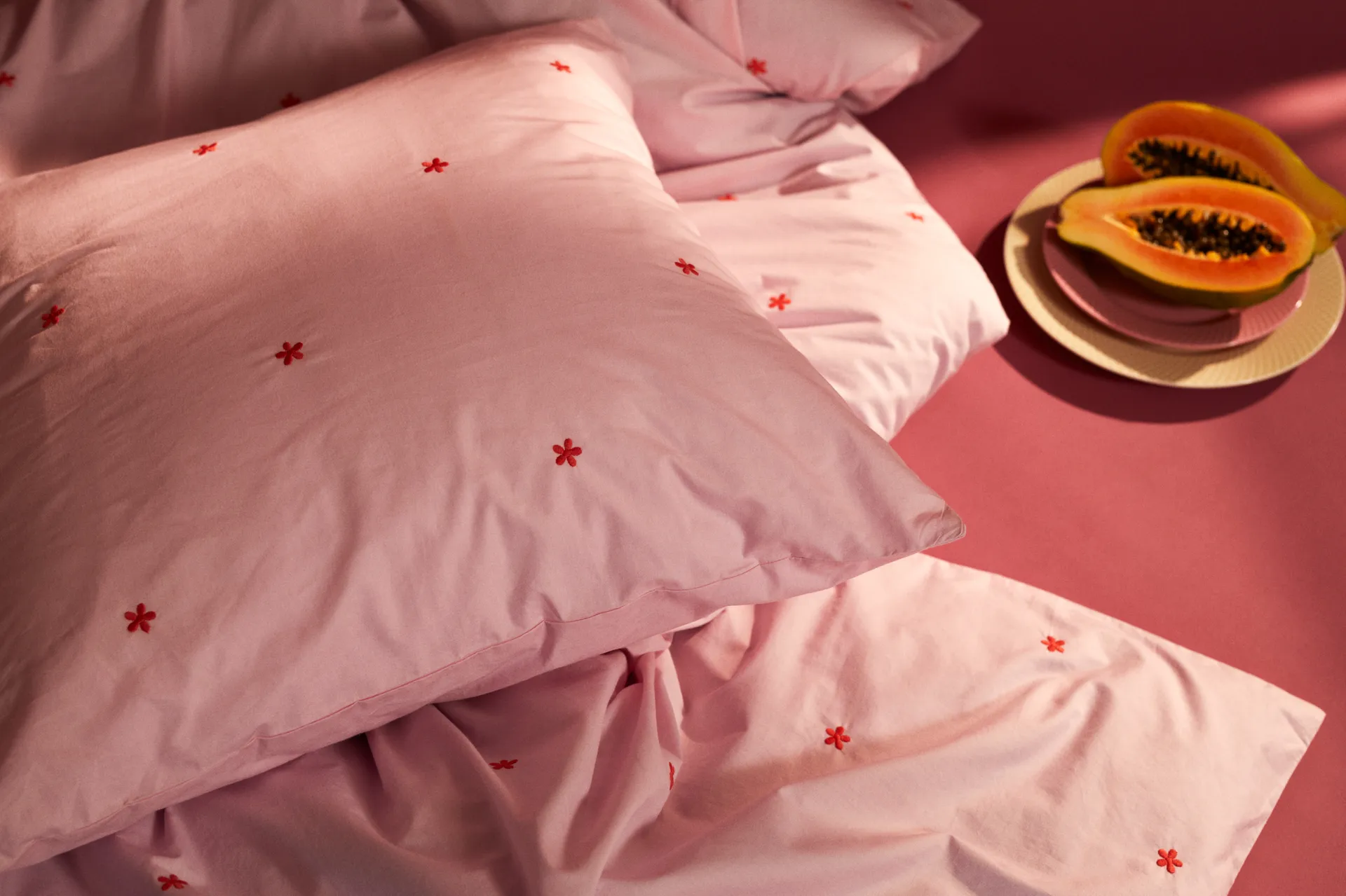 Juego de cama Daisy 150x210 cm, Pink-rojo Juna