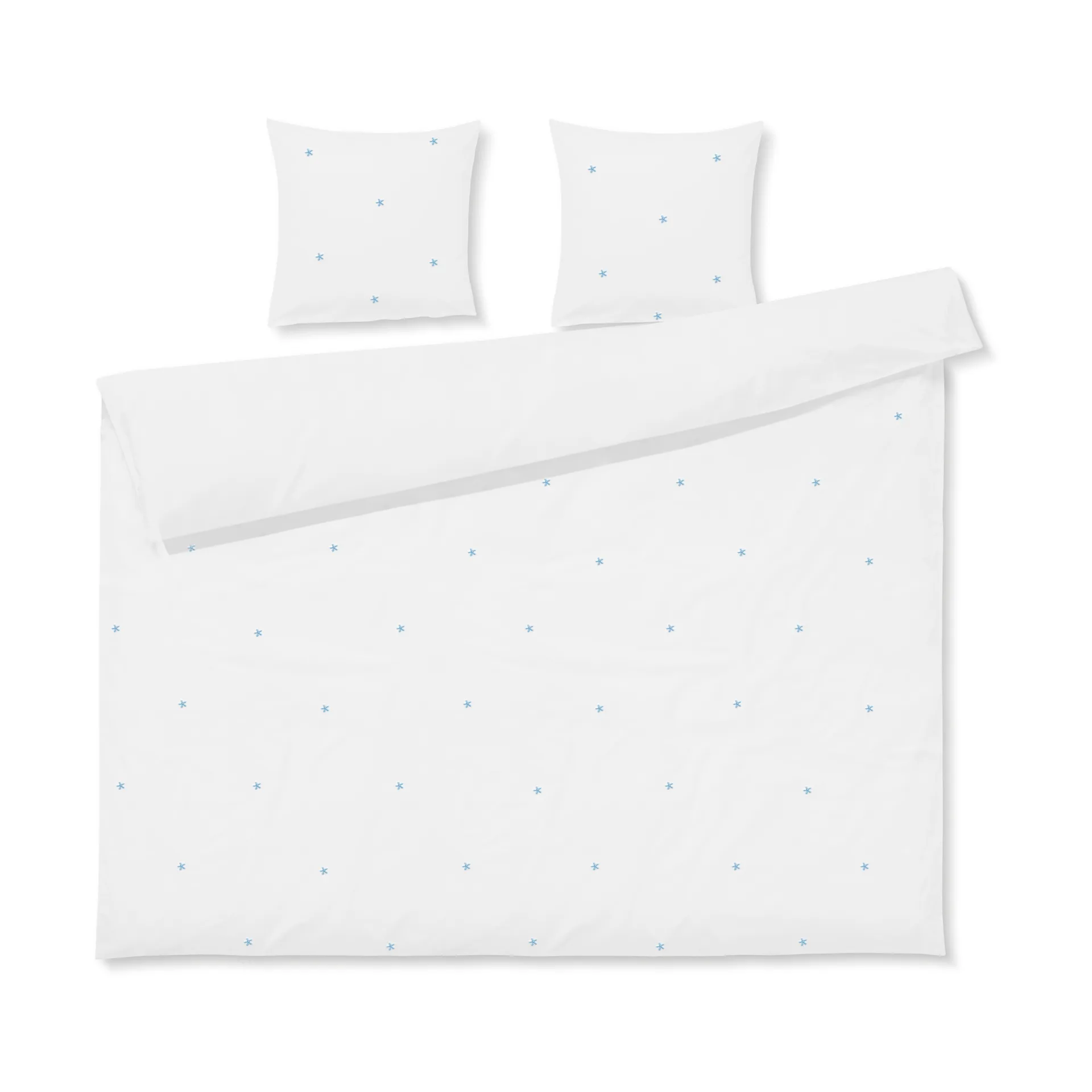 Juego de cama Daisy 220x220 cm, Blanco-azul claro Juna