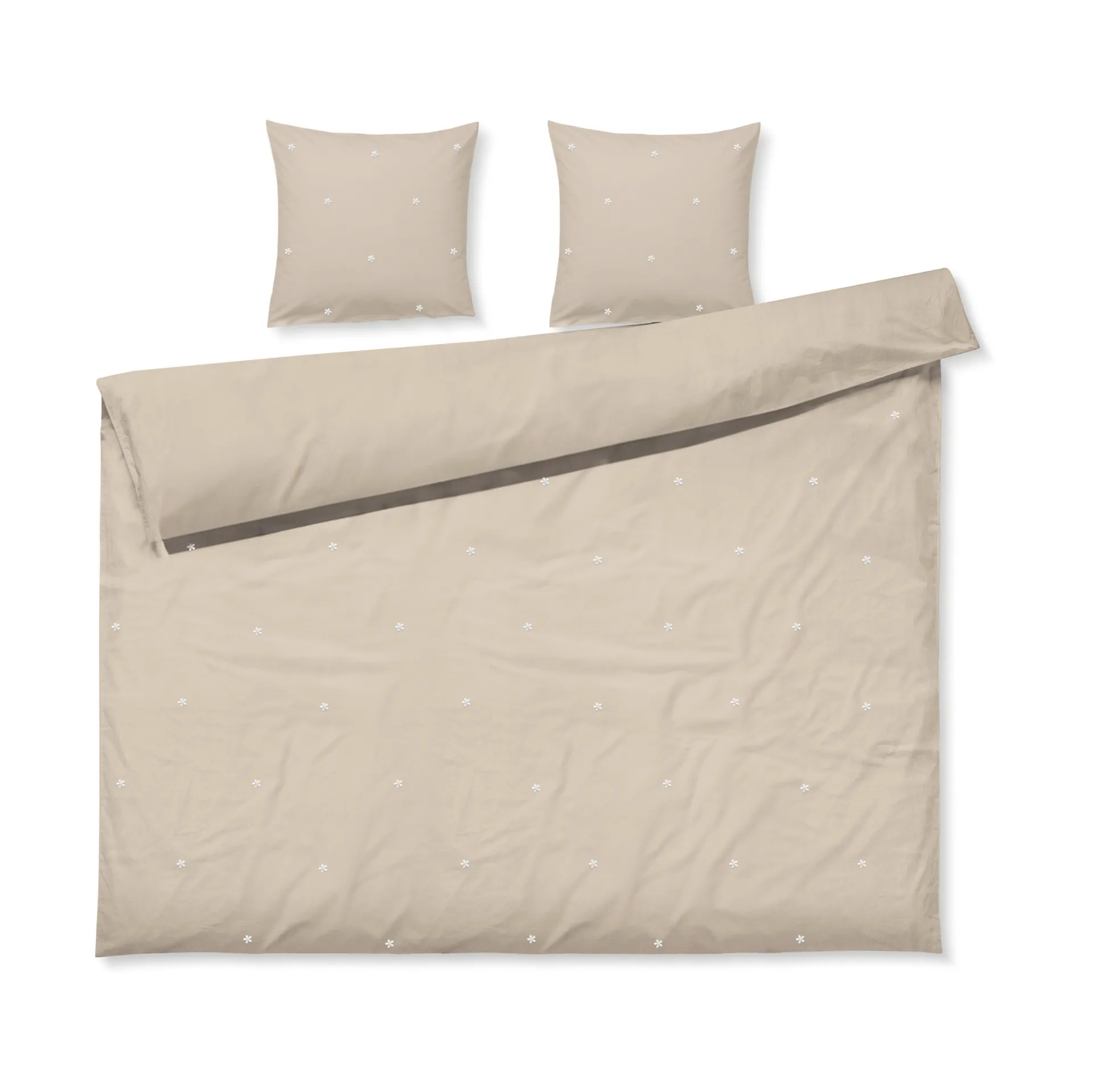 Juego de cama Daisy 220x220 cm, Sand-blanco Juna