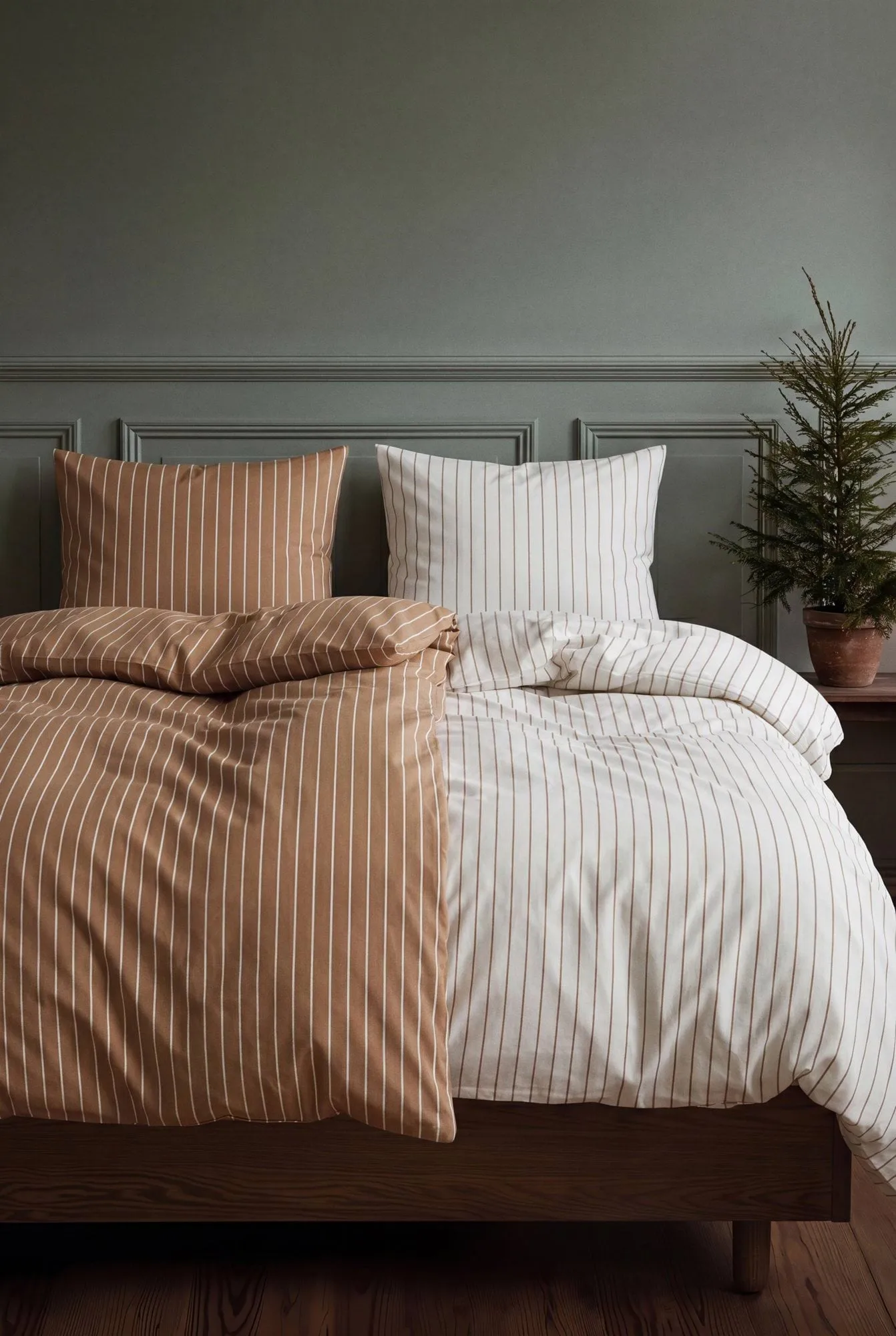 Juego de cama Soft, 150x210/50x60 cm, Caramelo-offwhite Juna
