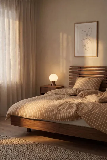 Juego de cama Soft, 220x220/2x50x60 cm - Caramelo-offwhite - Juna