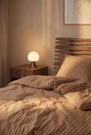 Juego de cama Soft, 220x220/2x50x60 cm - Caramelo-offwhite - Juna