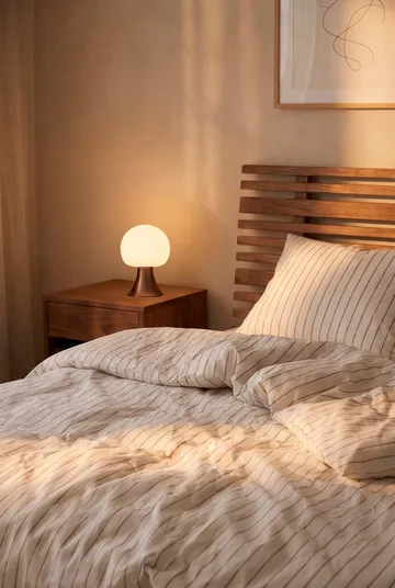Juego de cama Soft, 220x220/2x50x60 cm - Offwhite-caramelo - Juna