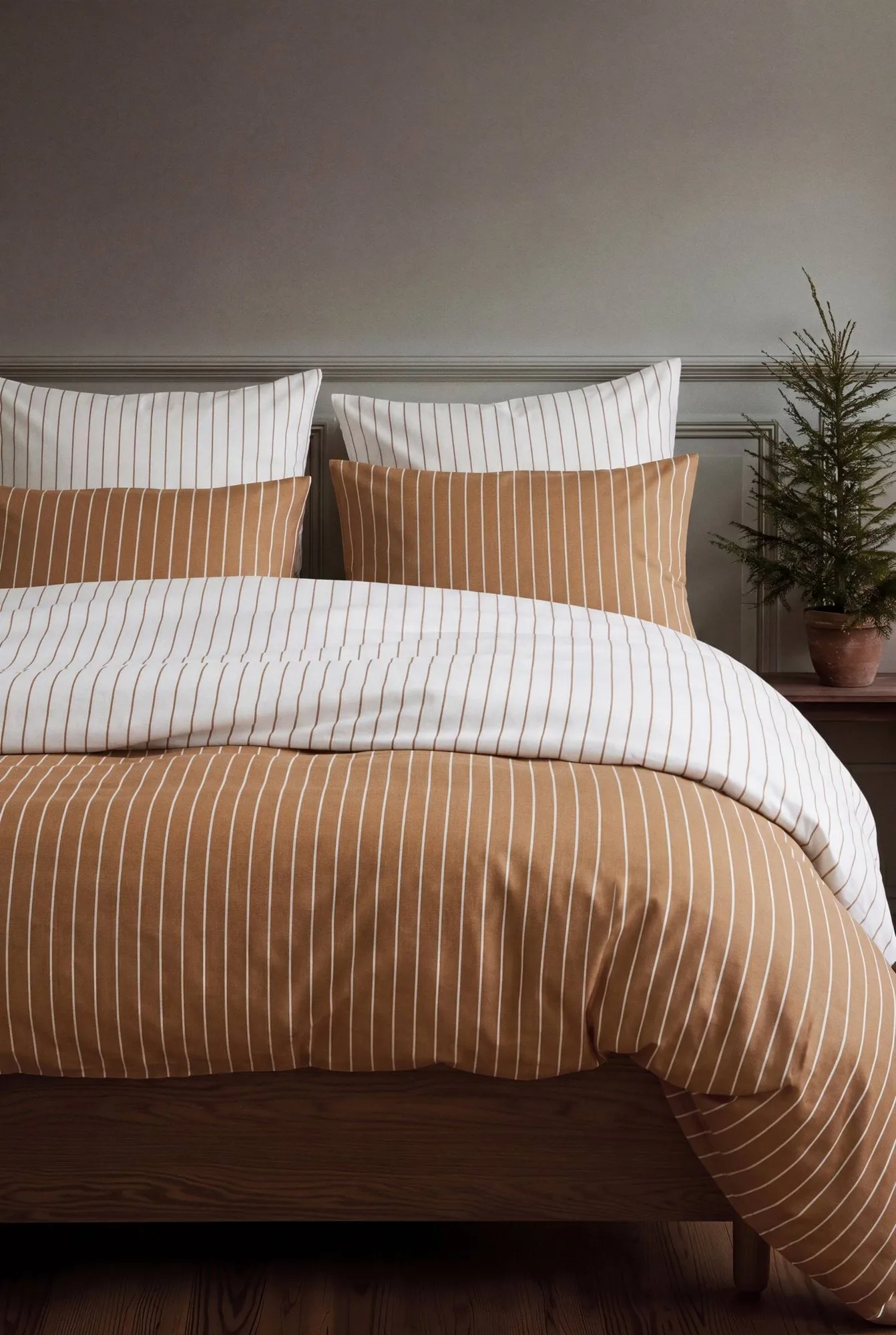 Juego de cama Soft, 220x220/2x50x60 cm, Offwhite-caramelo Juna