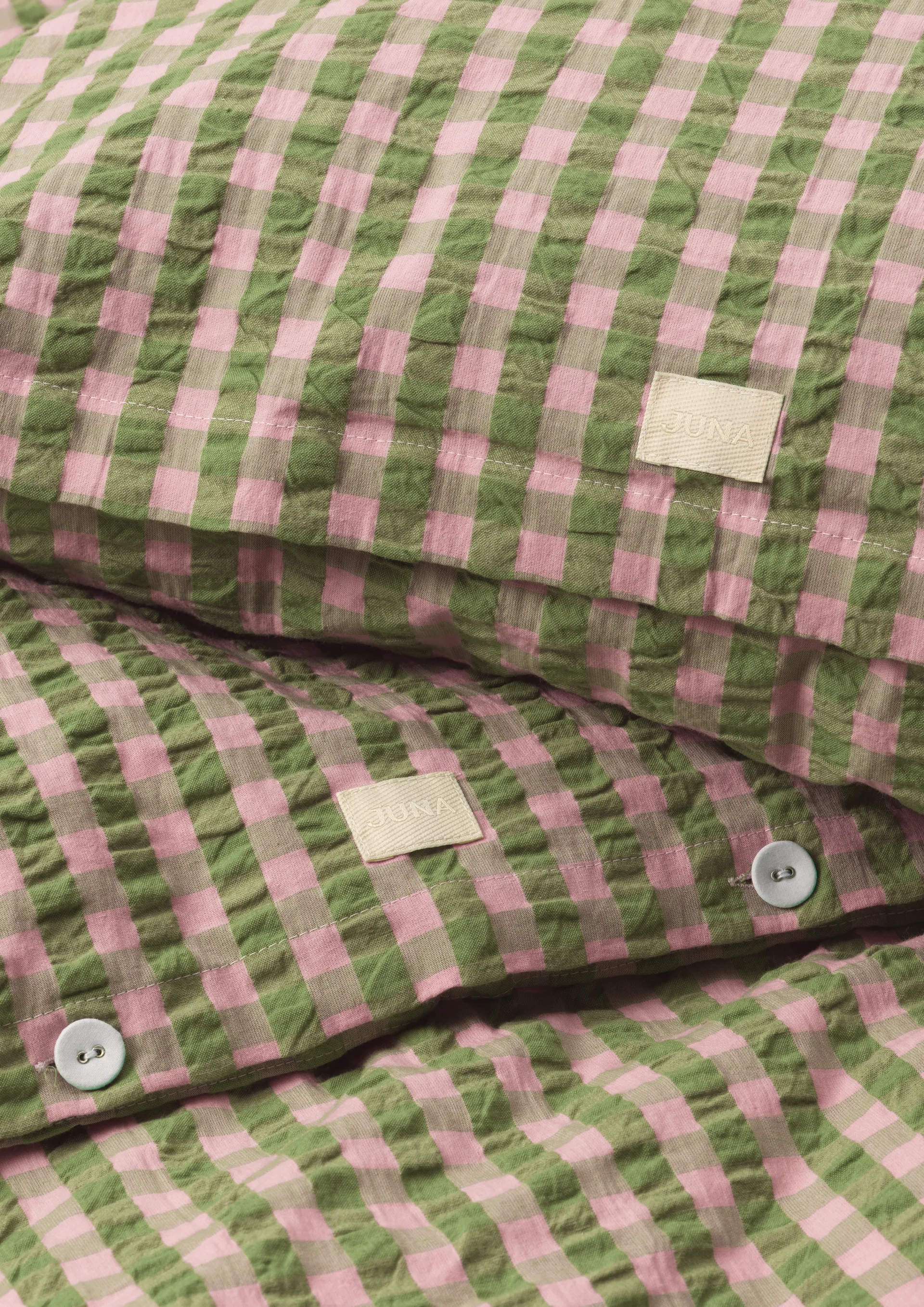 Juego de funda nórdica Bæk&Bølge 140x220 cm, Verde-rosa claro Juna