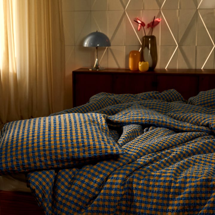 Juego de funda nórdica Bæk&Bølge 150x210 cm, Azul-ocre Juna