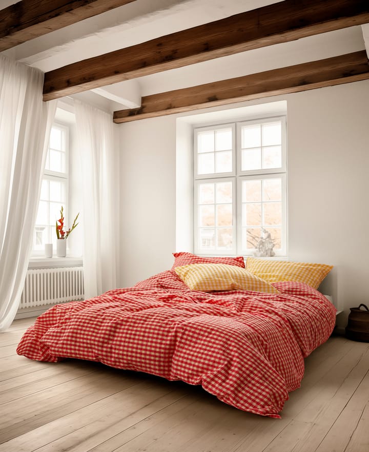 Juego de funda nórdica Bæk&Bølge 150x210 cm, Rojo-amarillo Juna