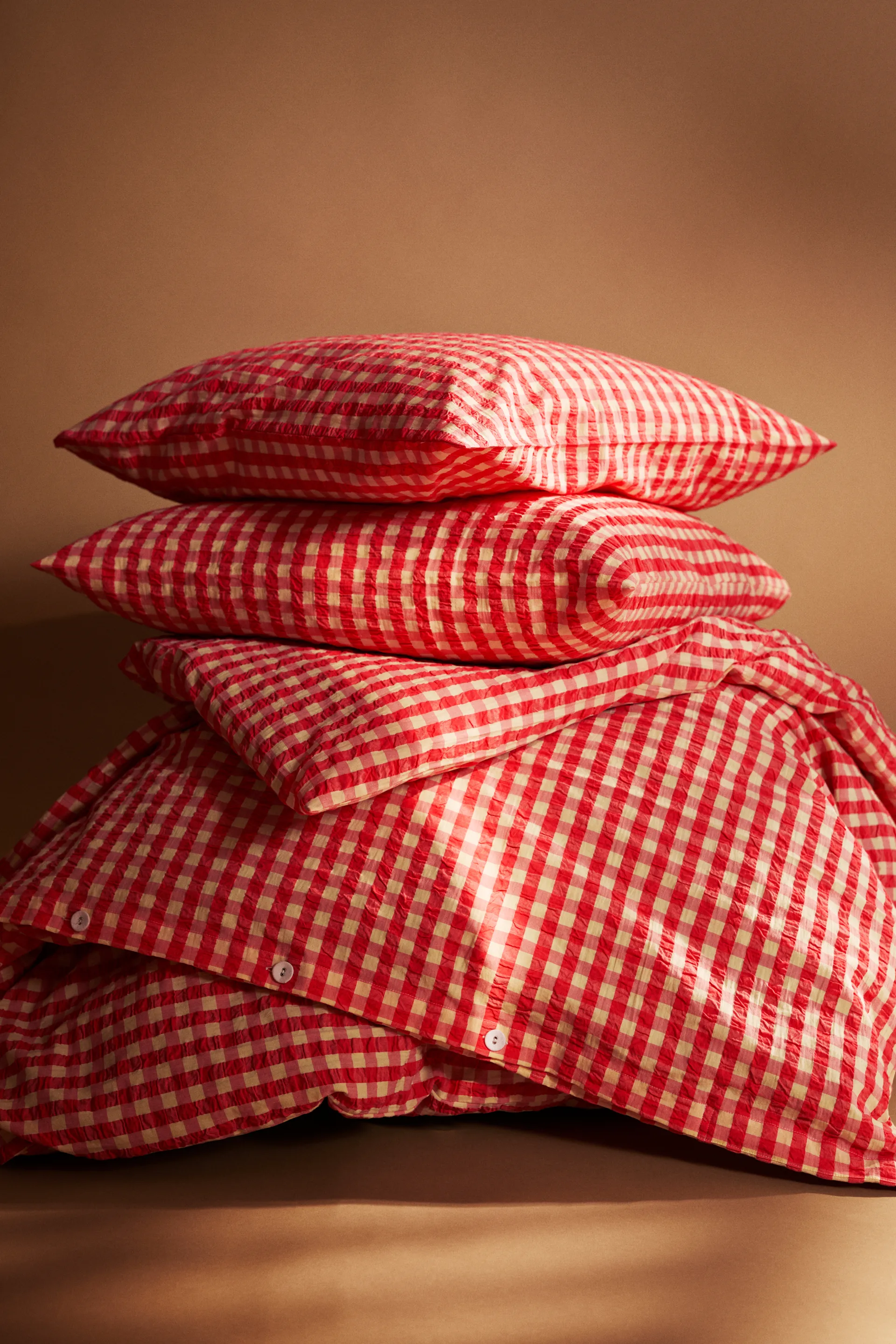 Juego de funda nórdica Bæk&Bølge 150x210 cm, Rojo-amarillo Juna