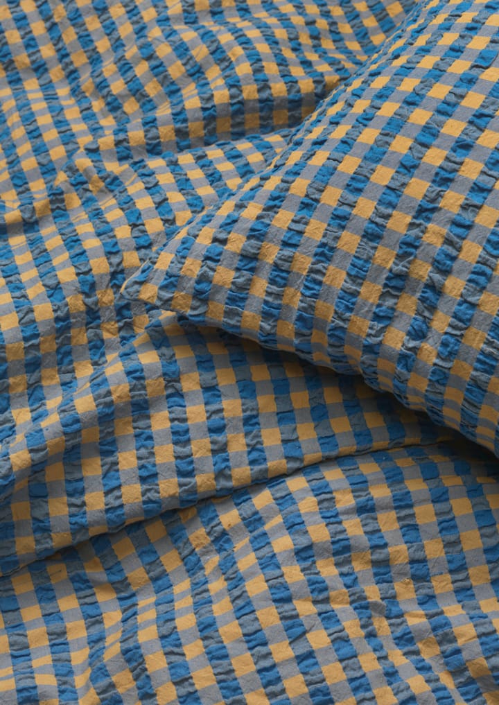 Juego de funda nórdica Bæk&Bølge 220x220 cm, Azul-ocre Juna
