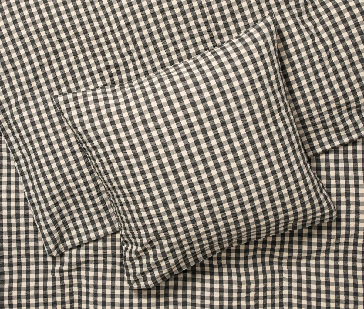 Juego de funda nórdica Bæk&Bølge 220x220 cm, Negro-arena Juna