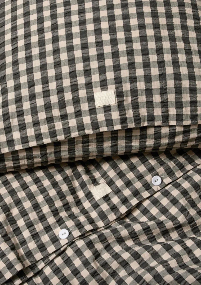 Juego de funda nórdica Bæk&Bølge 220x220 cm, Negro-arena Juna