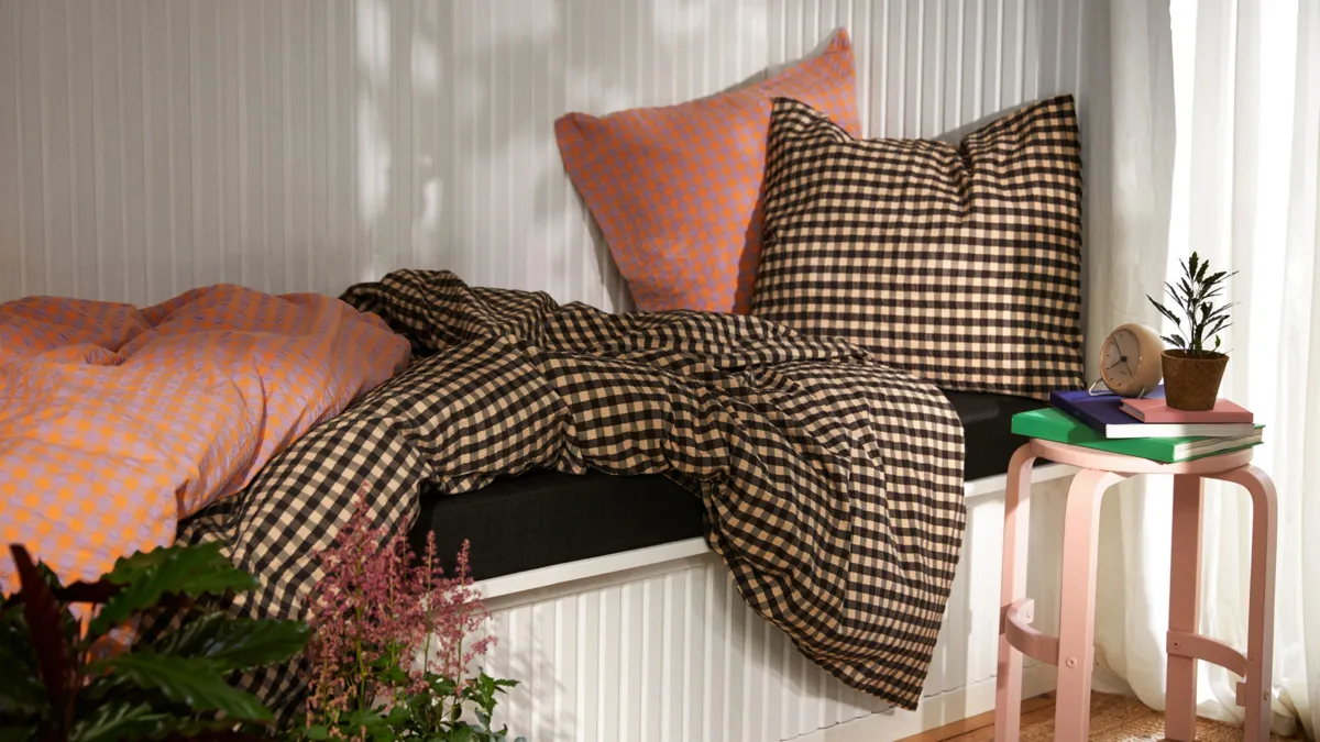 Juego de funda nórdica Bæk&Bølge 220x220 cm, Negro-arena Juna