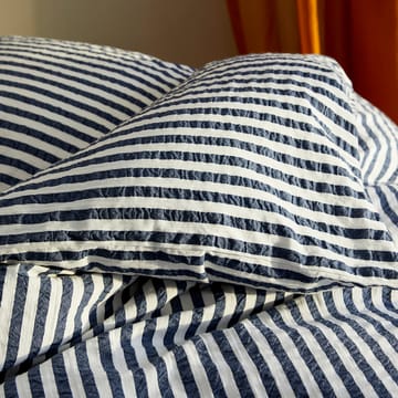 Juego de funda nórdica Bæk&Bølge Lines 220x220 cm - Azul oscuro-blanco - Juna
